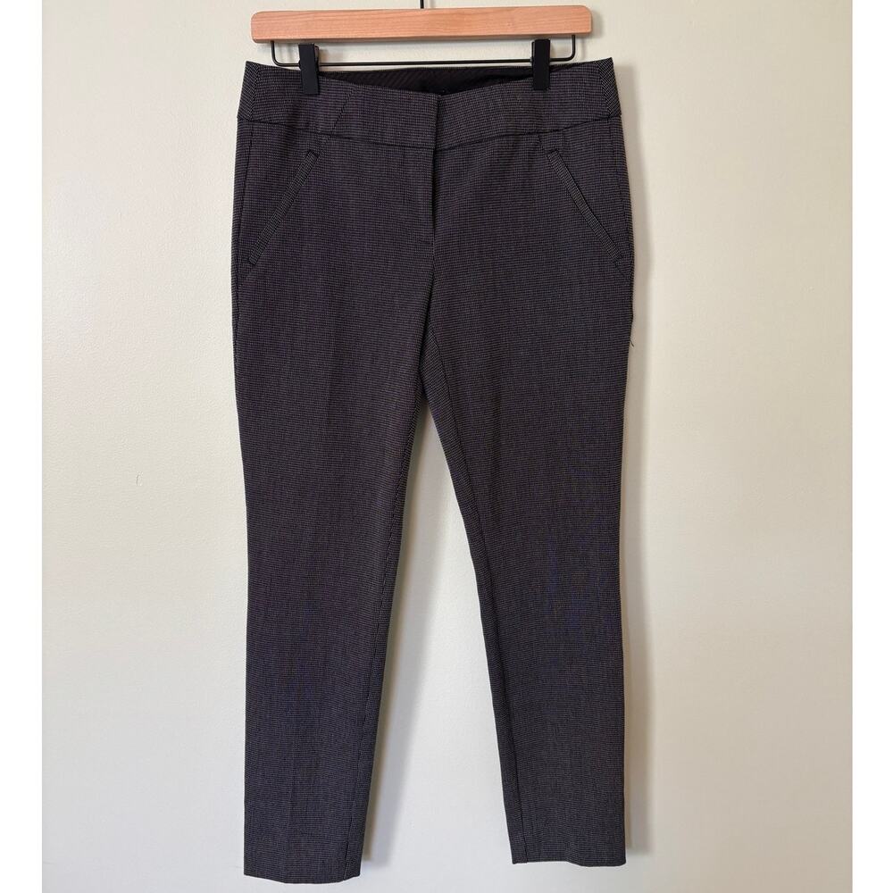 Loft Marisa Skinny Work Pants Black White Size 4